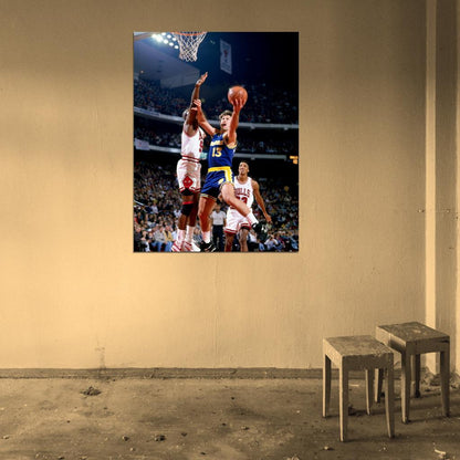 Sarunas Marciulionis Retro Basketball Sport Wall Art Print Poster