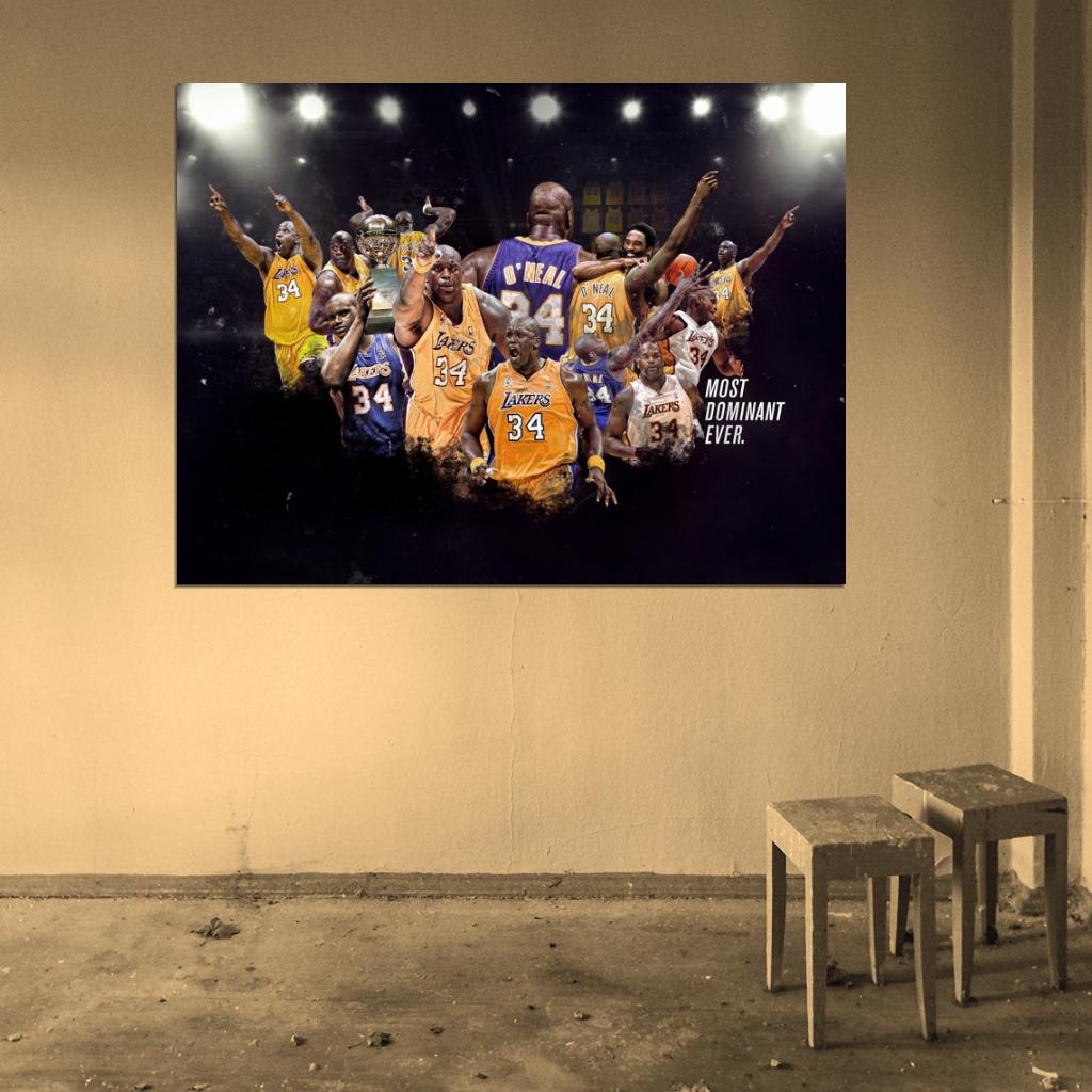 Shaquille O'Neal Awesome Los Angeles Basketball Sport Wall Art Print Poster