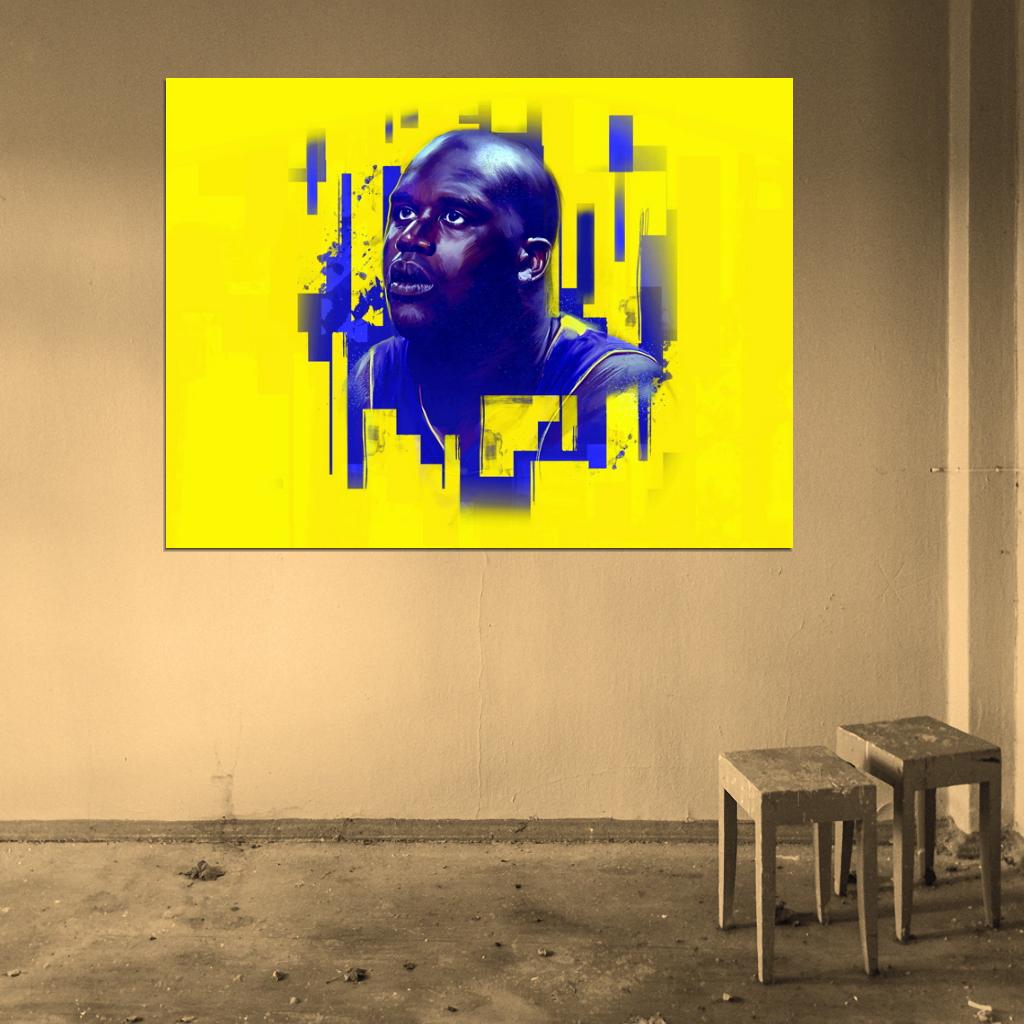 Shaquille O'Neal Los Angeles Painting Art Basketball Sport Wall Art Print Poster