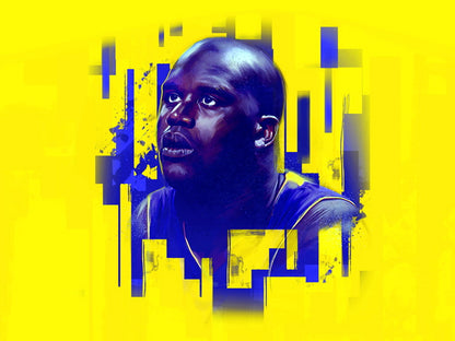 Shaquille O'Neal Los Angeles Painting Art Basketball Sport Wall Art Print Poster