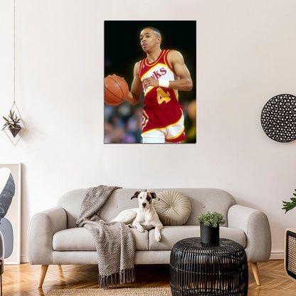 Spud Webb Retro Basketball Sport Wall Art Print Poster