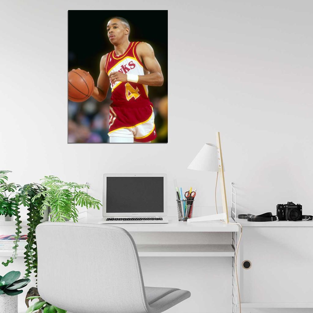 Spud Webb Retro Basketball Sport Wall Art Print Poster