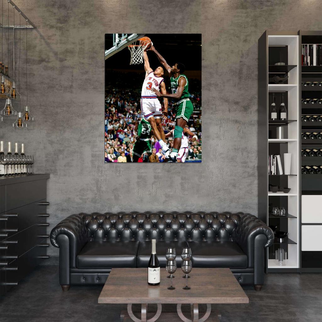 John Starks Dunk New York Basketball Sport Wall Art Print Poster