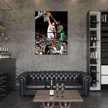 John Starks Dunk New York Basketball Sport Wall Art Print Poster