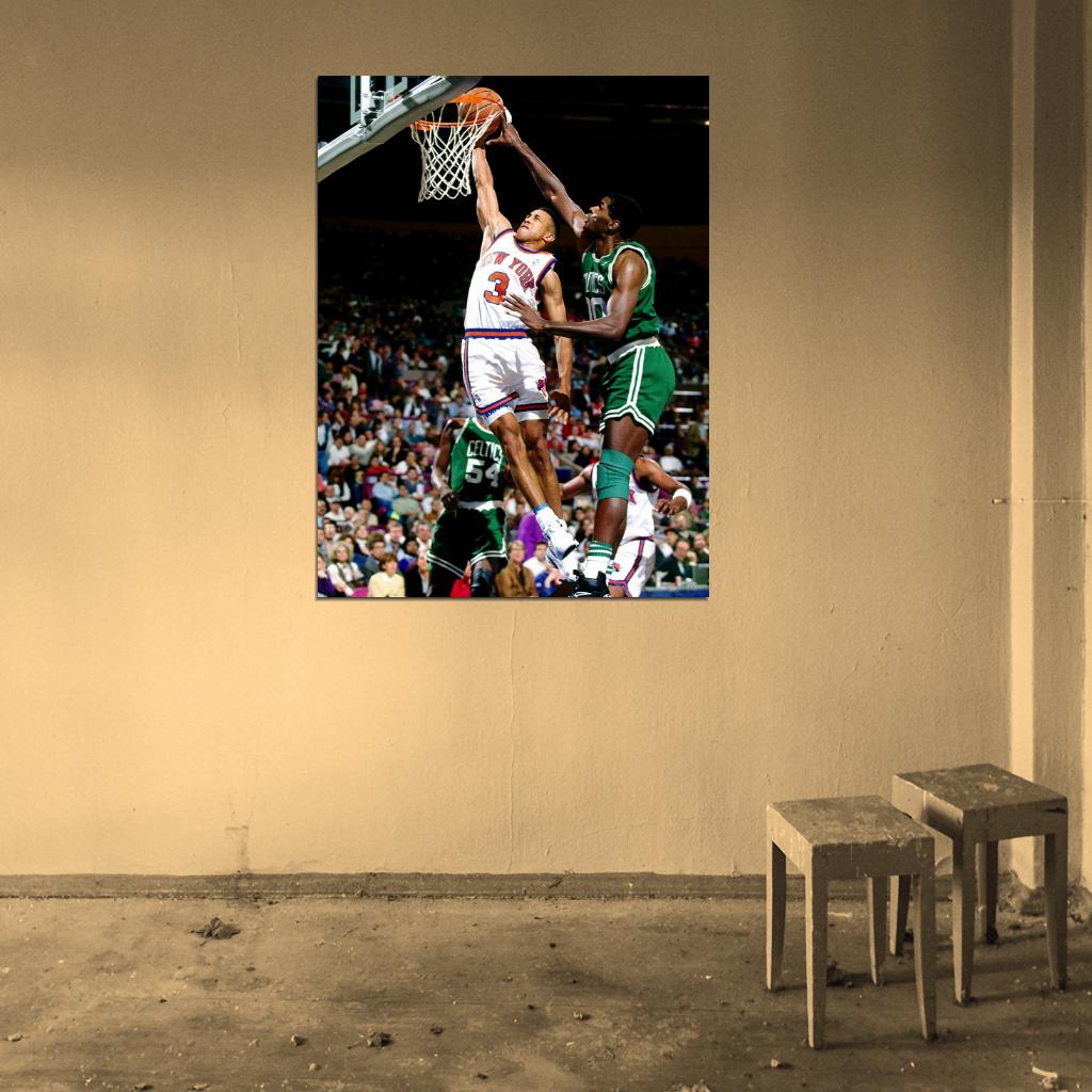 John Starks Dunk New York Basketball Sport Wall Art Print Poster
