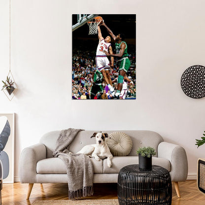 John Starks Dunk New York Basketball Sport Wall Art Print Poster