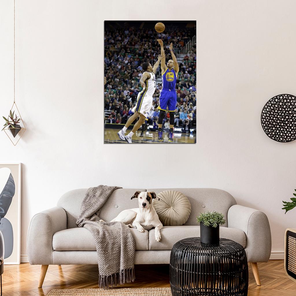 Stephen Curry Steph Jump Shot Basketball Sport Wall Art Print Poster