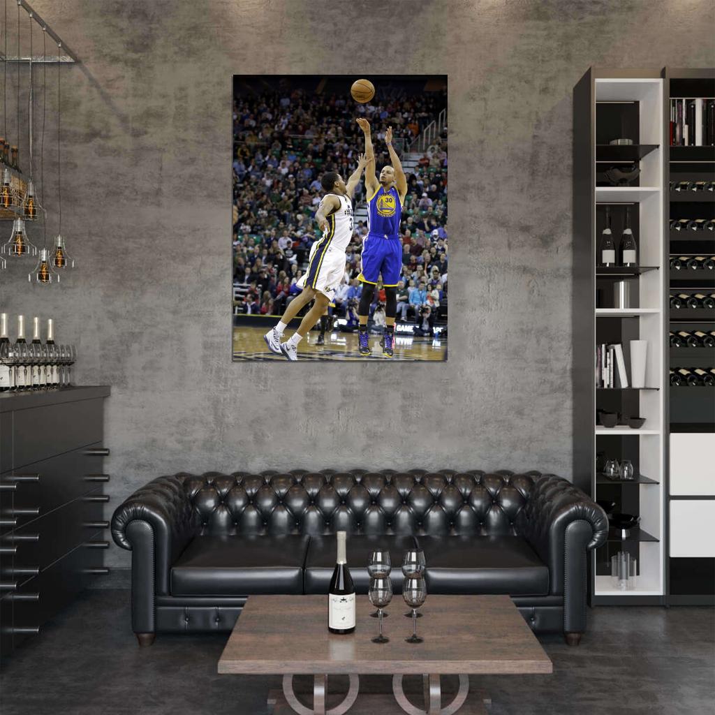 Stephen Curry Steph Jump Shot Basketball Sport Wall Art Print Poster