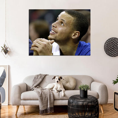Stephen Curry Portrait Steph Smile Basketball Sport Wall Art Print Poster