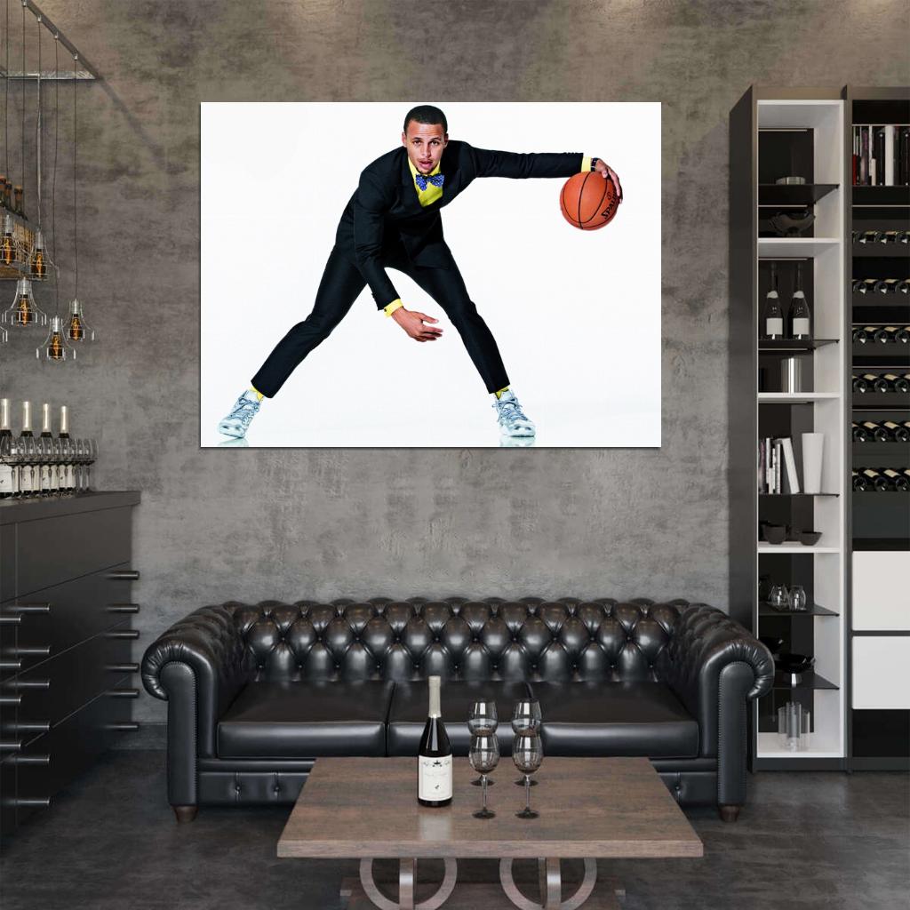 Stephen Curry Suit Crossover Steph Basketball Sport Wall Art Print Poster