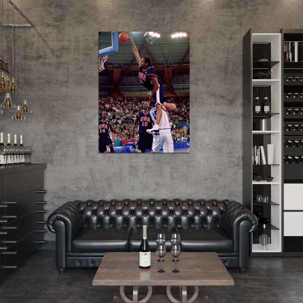 Vince Carter Posterize Monster Dunk 2000 US Team Basketball Sport Wall Art Print Poster