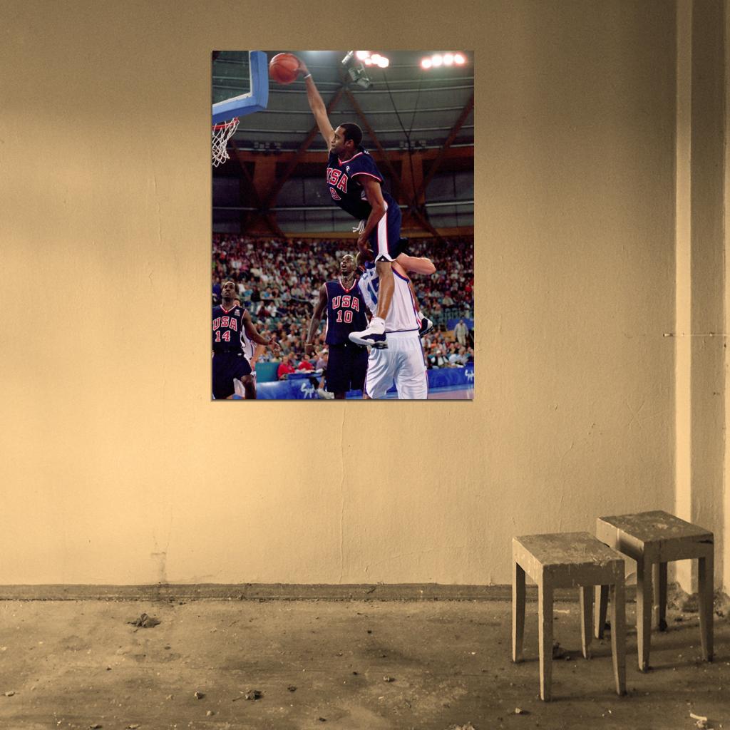 Vince Carter Posterize Monster Dunk 2000 US Team Basketball Sport Wall Art Print Poster