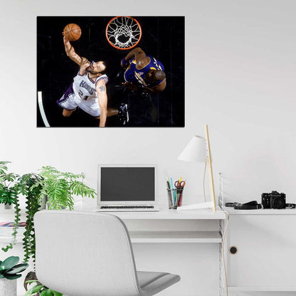 Vlade Divac Reverse Layup Basketball Sport Wall Art Print Poster