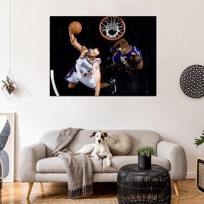 Vlade Divac Reverse Layup Basketball Sport Wall Art Print Poster