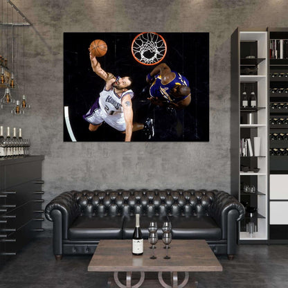 Vlade Divac Reverse Layup Basketball Sport Wall Art Print Poster