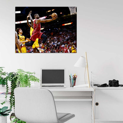 Dwyane Wade Finger Roll Layup Basketball Sport Wall Art Print Poster