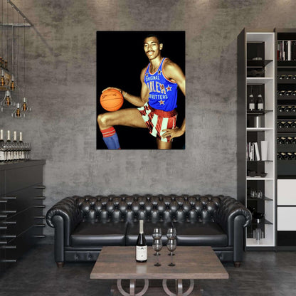 Wilt Chamberlain Harlem Globetrotters Retro Vintage Basketball Sport Wall Art Print Poster