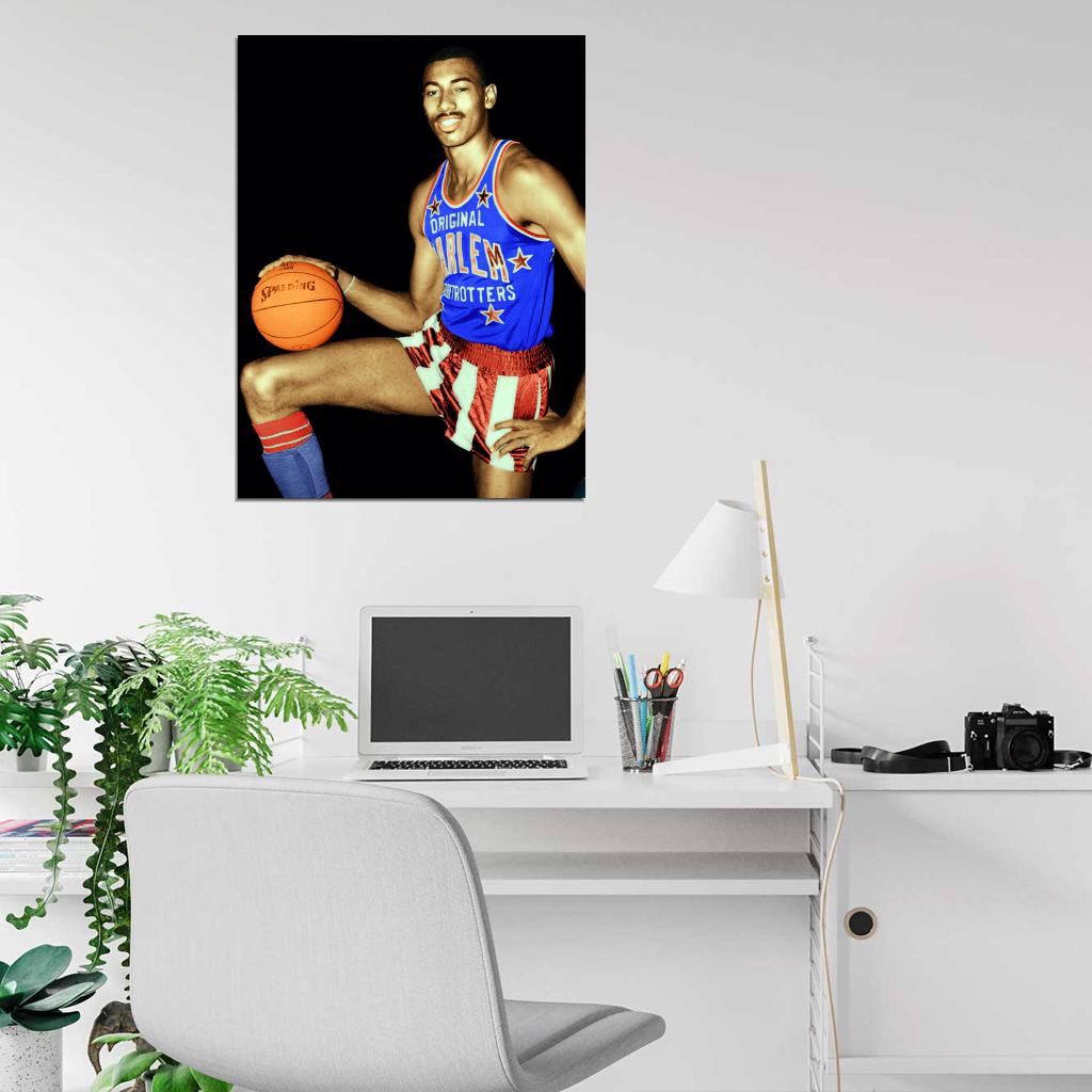 Wilt Chamberlain Harlem Globetrotters Retro Vintage Basketball Sport Wall Art Print Poster