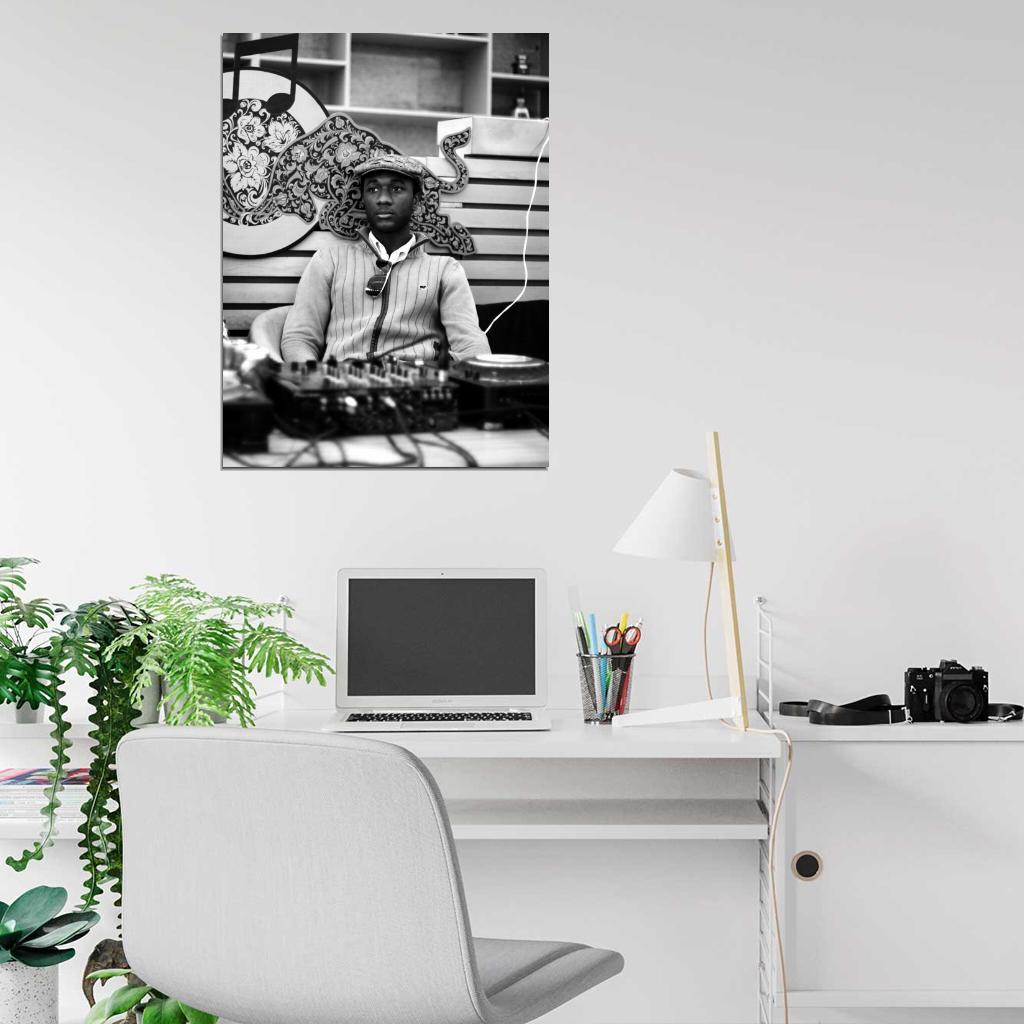 Aloe Blacc BW Soul R&B Rap Hip-Hop Music Rapper Wall Art Print Poster