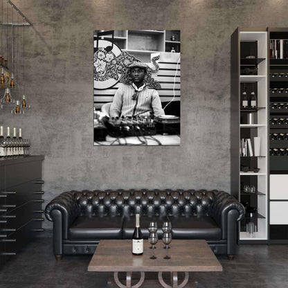 Aloe Blacc BW Soul R&B Rap Hip-Hop Music Rapper Wall Art Print Poster