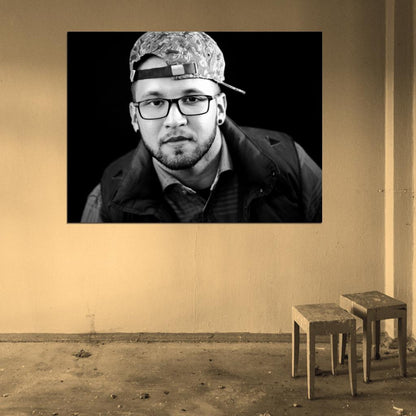 Andy Mineo C-Lite BW Rap Hip-Hop Music Rapper Wall Art Print Poster