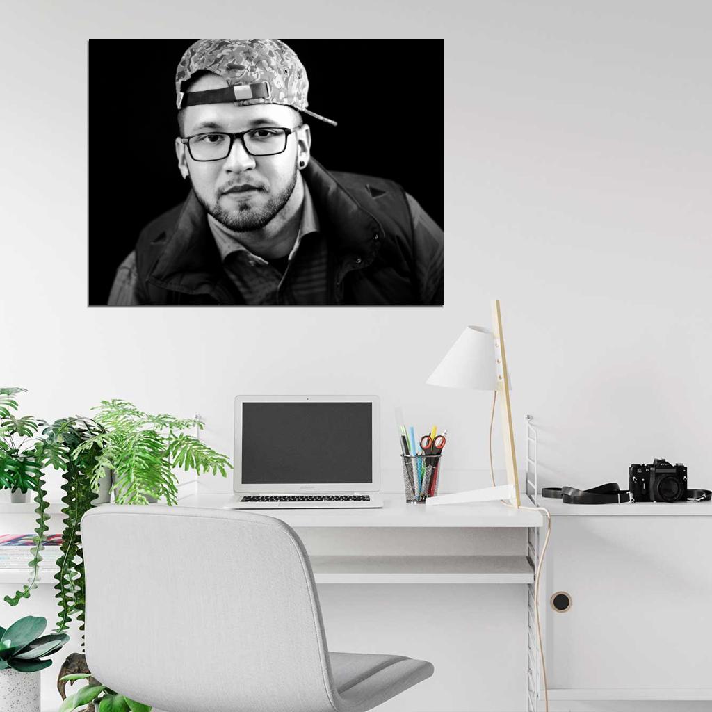 Andy Mineo C-Lite BW Rap Hip-Hop Music Rapper Wall Art Print Poster