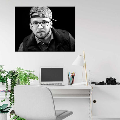 Andy Mineo C-Lite BW Rap Hip-Hop Music Rapper Wall Art Print Poster