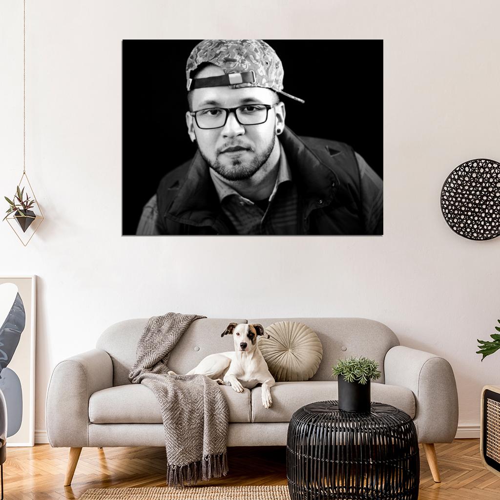 Andy Mineo C-Lite BW Rap Hip-Hop Music Rapper Wall Art Print Poster