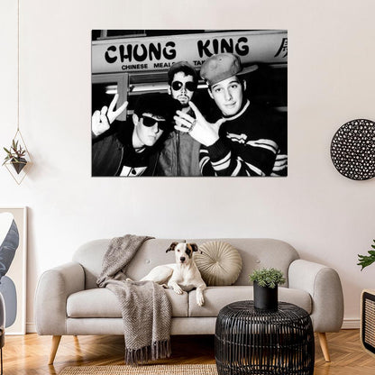 Beastie Boys Vintage Retro BW Rap Band Hip-Hop Music Wall Art Print Poster