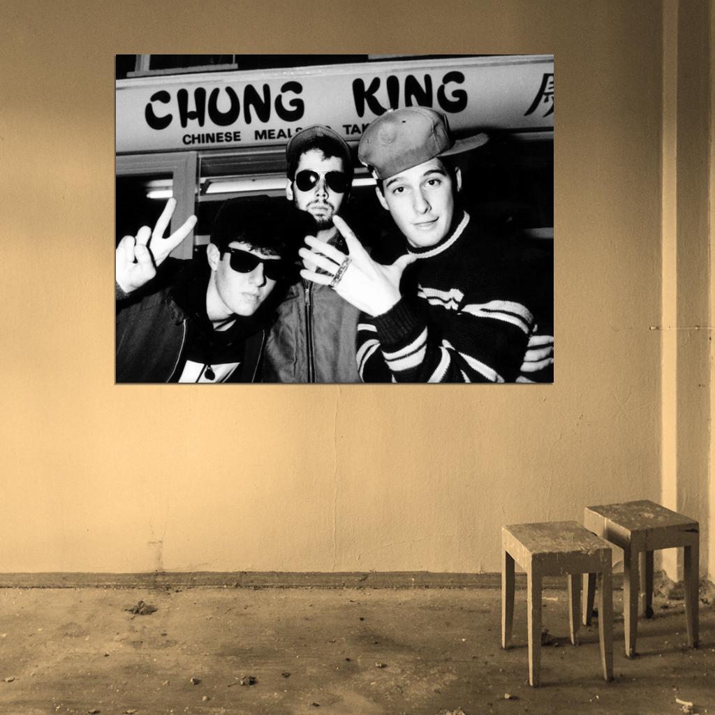 Beastie Boys Vintage Retro BW Rap Band Hip-Hop Music Wall Art Print Poster