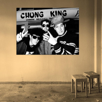 Beastie Boys Vintage Retro BW Rap Band Hip-Hop Music Wall Art Print Poster