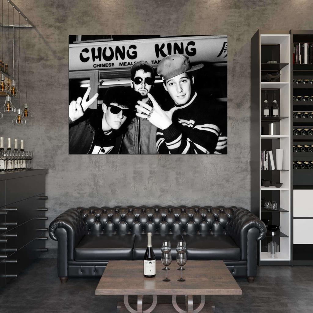 Beastie Boys Vintage Retro BW Rap Band Hip-Hop Music Wall Art Print Poster