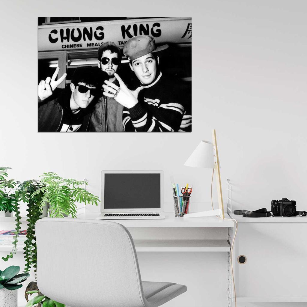 Beastie Boys Vintage Retro BW Rap Band Hip-Hop Music Wall Art Print Poster