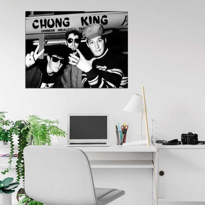Beastie Boys Vintage Retro BW Rap Band Hip-Hop Music Wall Art Print Poster