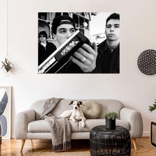Beastie Boys Vintage Retro BW Rap Band Hip-Hop Music Wall Art Print Poster