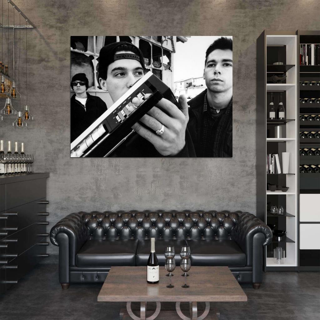 Beastie Boys Vintage Retro BW Rap Band Hip-Hop Music Wall Art Print Poster