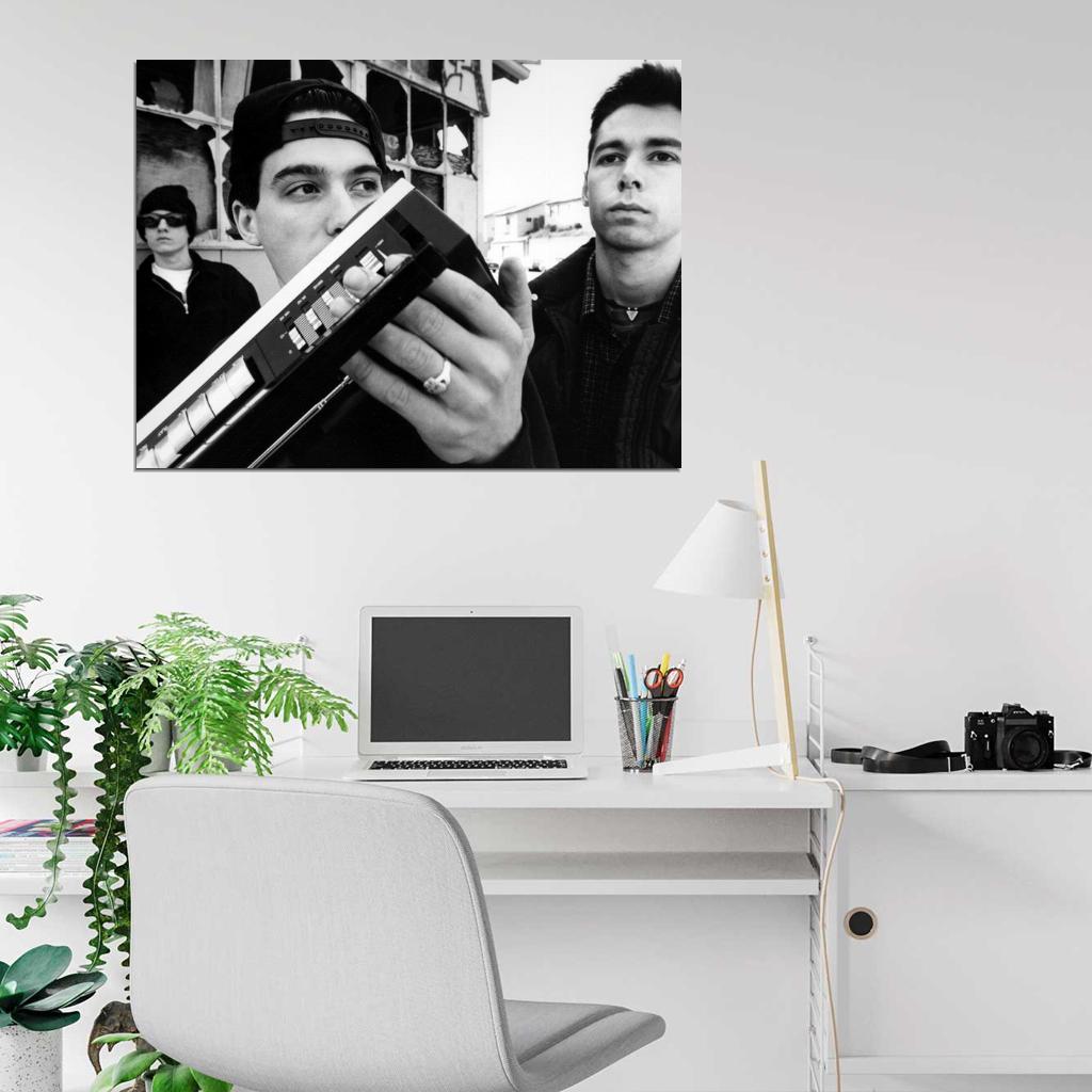 Beastie Boys Vintage Retro BW Rap Band Hip-Hop Music Wall Art Print Poster