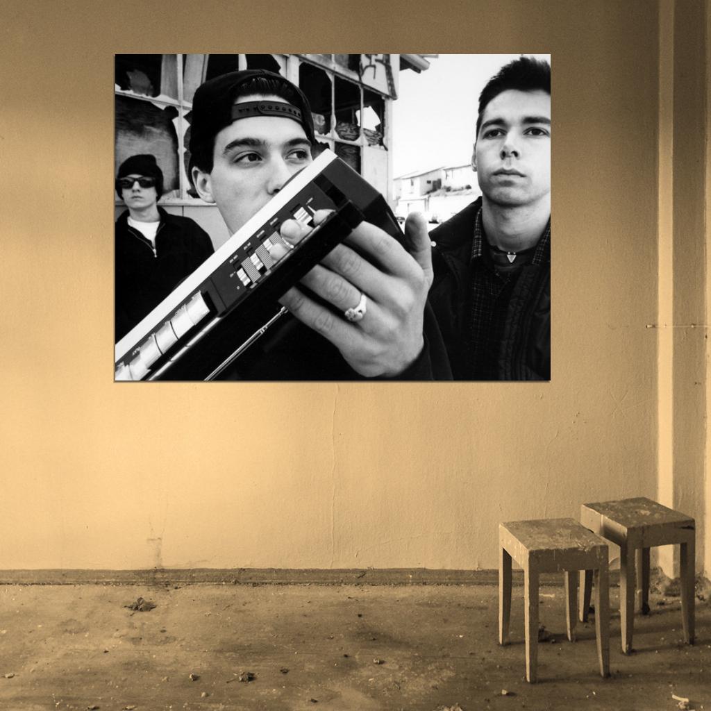 Beastie Boys Vintage Retro BW Rap Band Hip-Hop Music Wall Art Print Poster