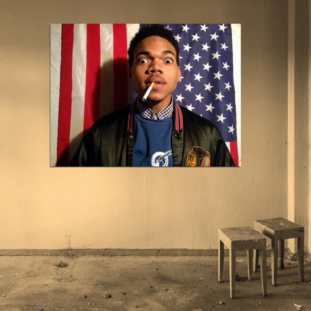 Chance The Rapper Flag Rap Hip-Hop Music Wall Art Print Poster
