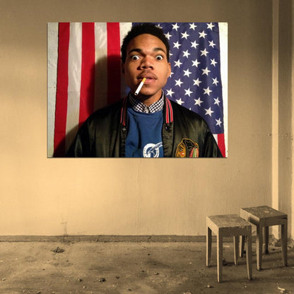 Chance The Rapper Flag Rap Hip-Hop Music Wall Art Print Poster