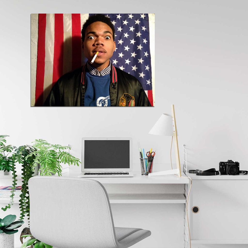 Chance The Rapper Flag Rap Hip-Hop Music Wall Art Print Poster