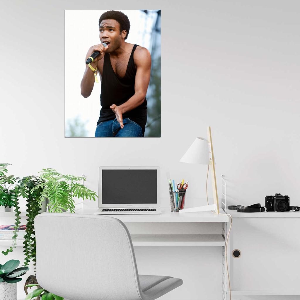 Childish Gambino Live Concert Rapper Rap Hip-Hop Music Wall Art Print Poster
