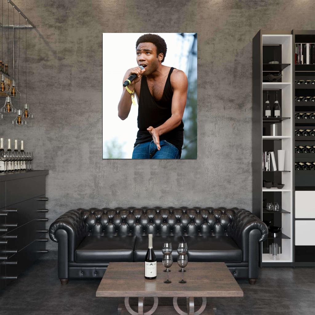 Childish Gambino Live Concert Rapper Rap Hip-Hop Music Wall Art Print Poster