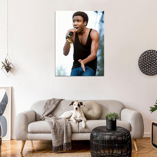 Childish Gambino Live Concert Rapper Rap Hip-Hop Music Wall Art Print Poster