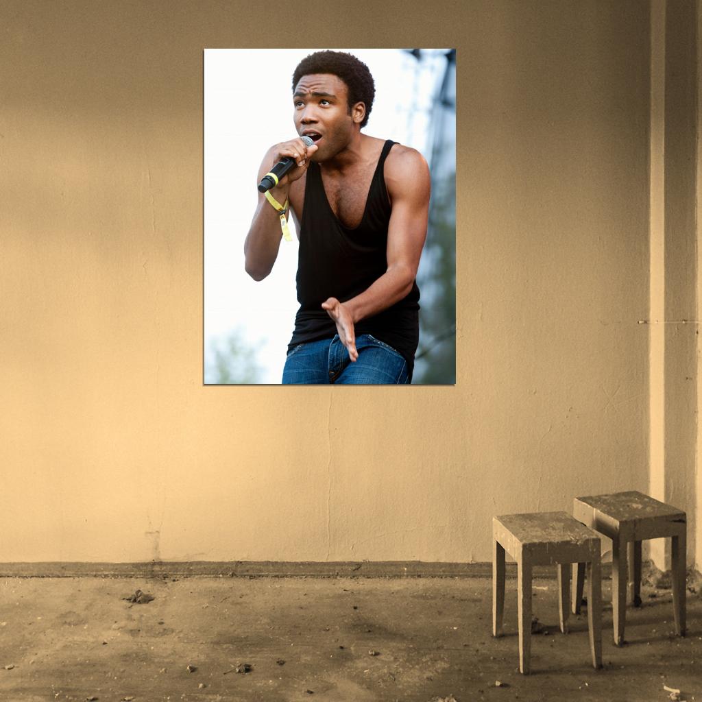 Childish Gambino Live Concert Rapper Rap Hip-Hop Music Wall Art Print Poster