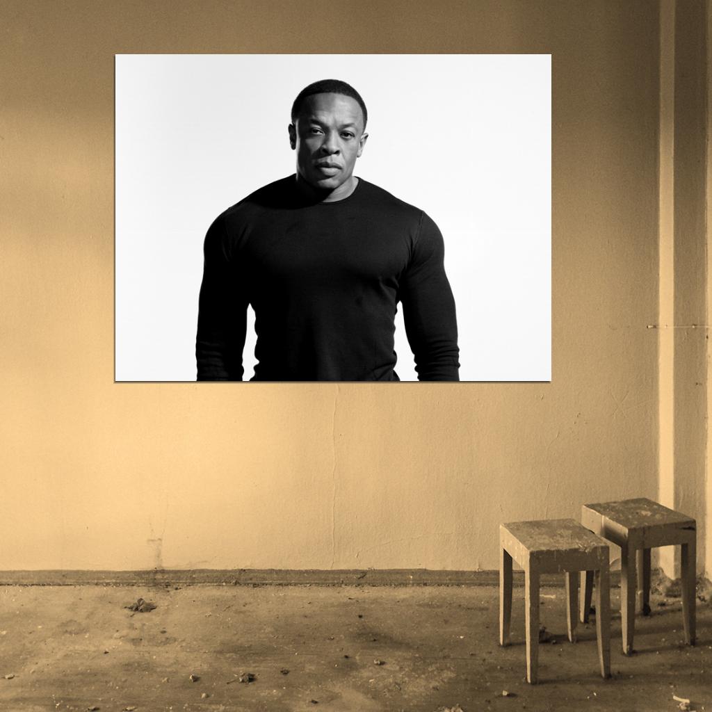 Dr. Dre Andre Young Rapper BW Gangsta Rap Hip-Hop Music Wall Art Print Poster