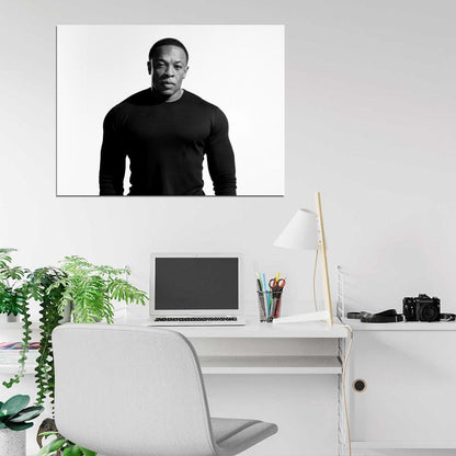 Dr. Dre Andre Young Rapper BW Gangsta Rap Hip-Hop Music Wall Art Print Poster