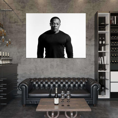 Dr. Dre Andre Young Rapper BW Gangsta Rap Hip-Hop Music Wall Art Print Poster