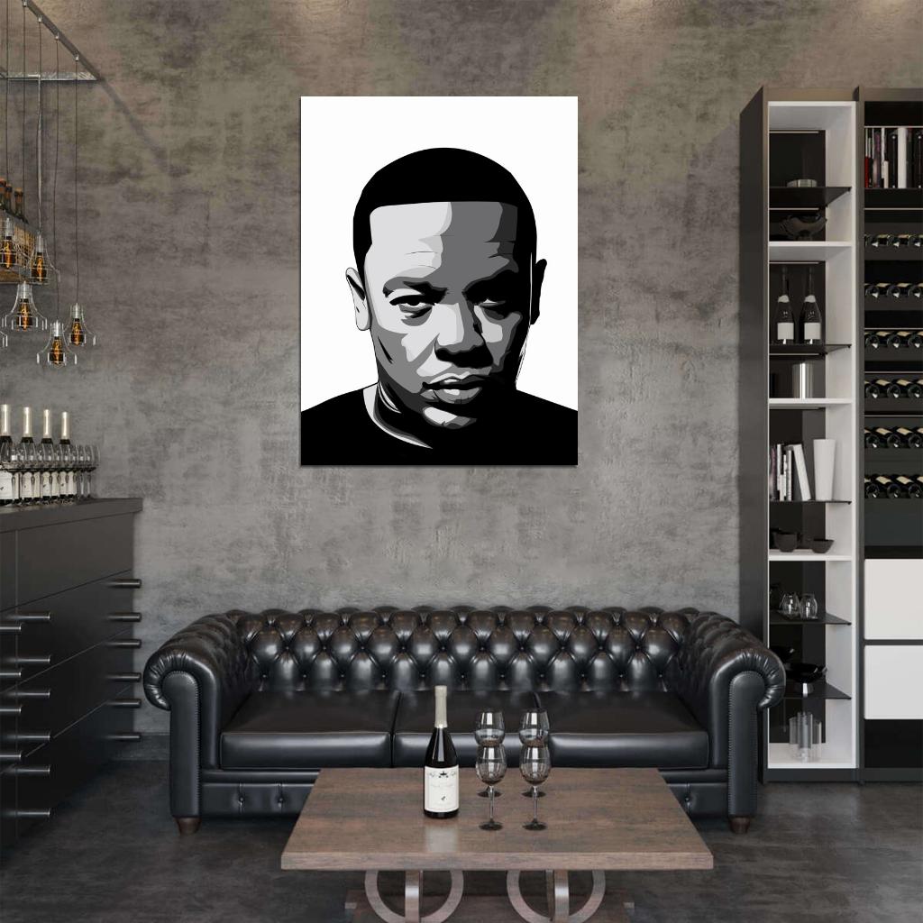 Dr. Dre Portrait Art Andre Young Rapper Gangsta Rap Hip-Hop Music Wall Art Print Poster