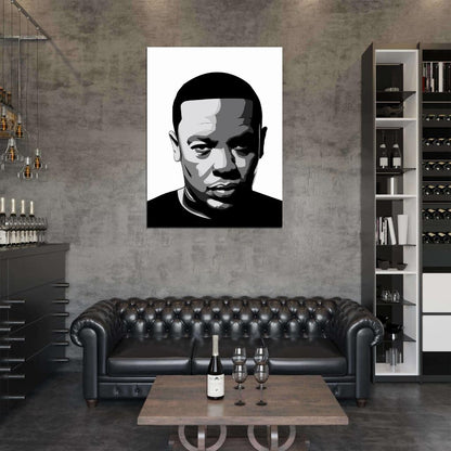 Dr. Dre Portrait Art Andre Young Rapper Gangsta Rap Hip-Hop Music Wall Art Print Poster
